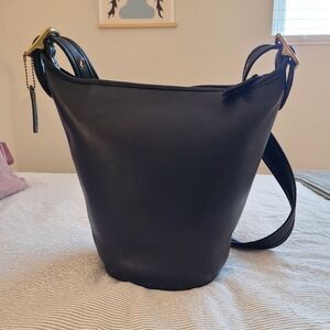 Vintage Coach Legacy Black Leather Duffle Bag